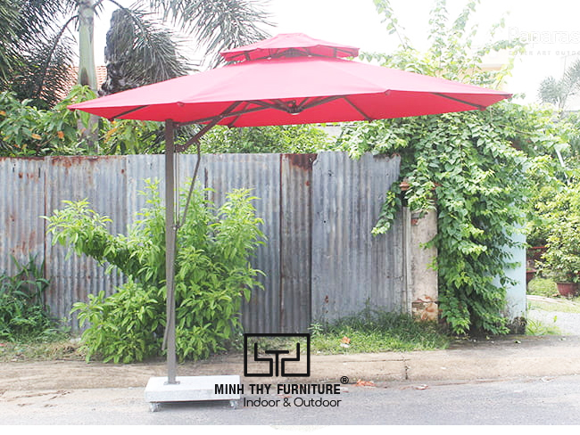 DÙ CHE NẮNG LỆCH TÂM TRÒN HAI TẦNG (3.3 M)